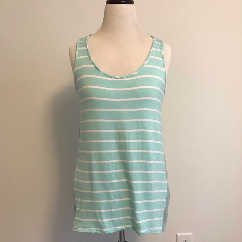 Striped Mix Media Tank Top Size M